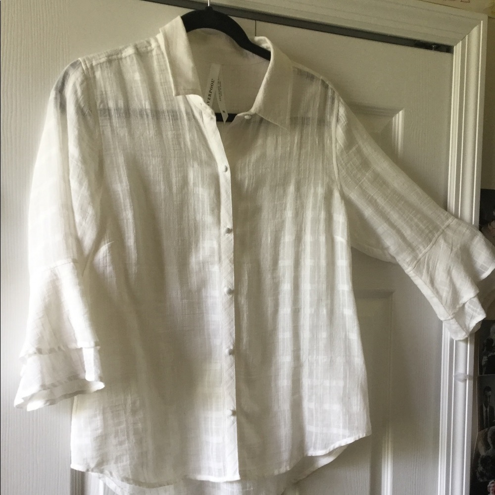White Liverpool 3/4 sleeve size Medium